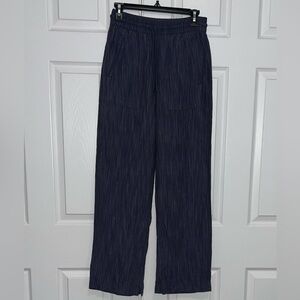 Athleta XXS Retreat Linen High Rise
Wide Leg Pant, Blue Raining Violet